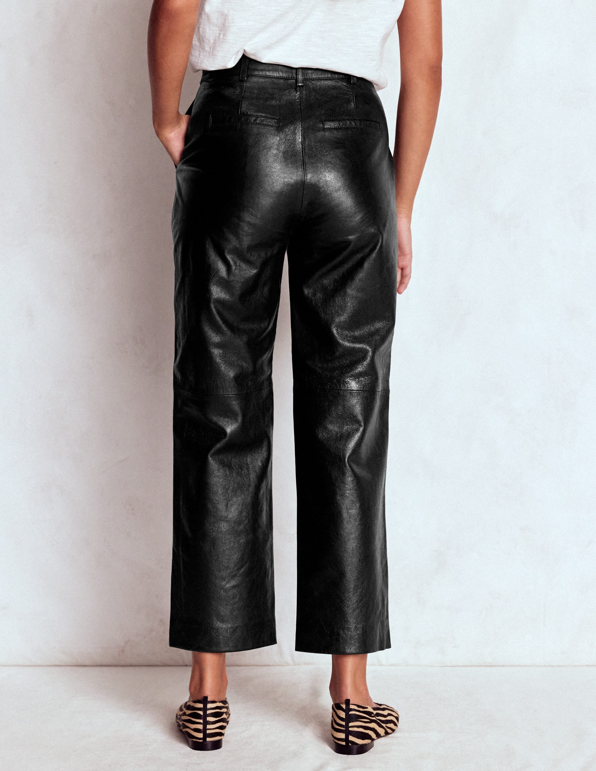 Canonbury Leather Trousers-BLACK