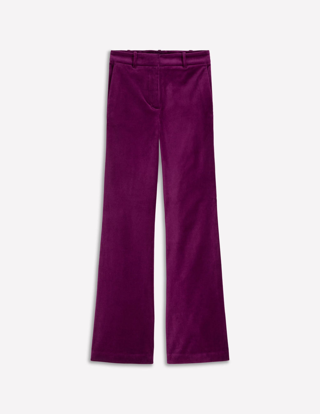 Fitted Velvet Flare Pants-Plum Jam