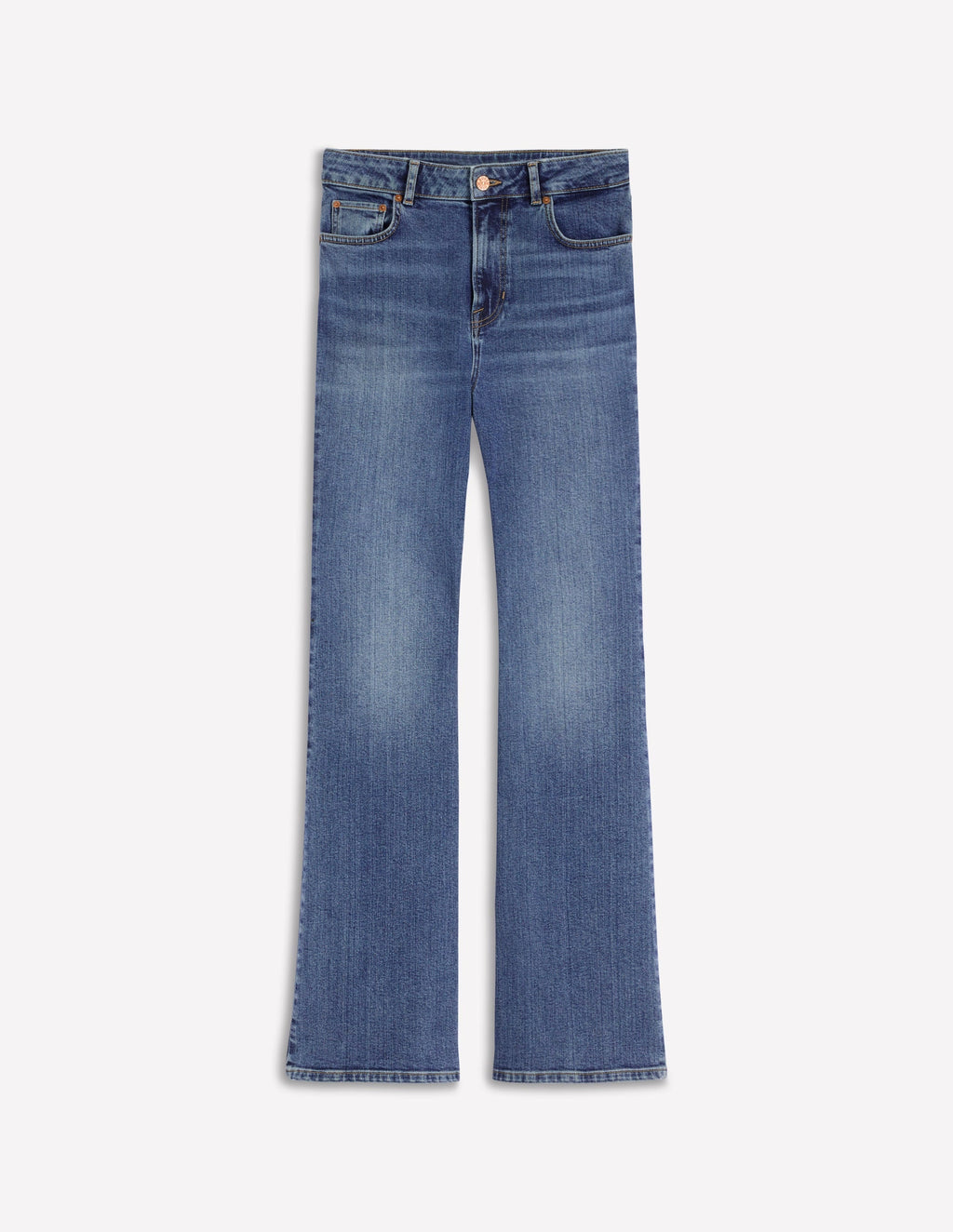 High Rise Fitted Flare Jeans-Mid Vintage