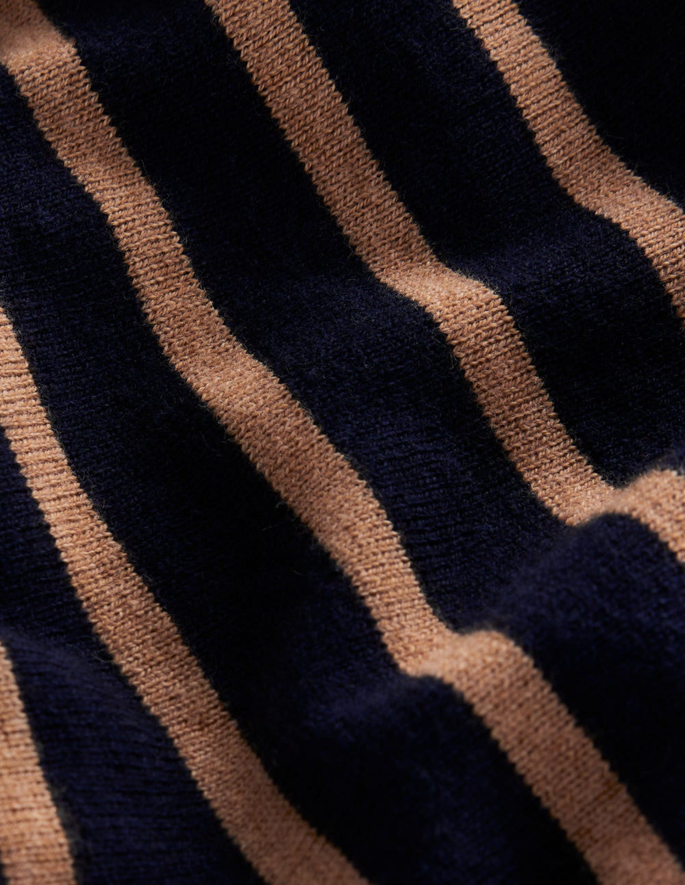 Liz Knitted Midi Skirt-Navy and Camel Stripe