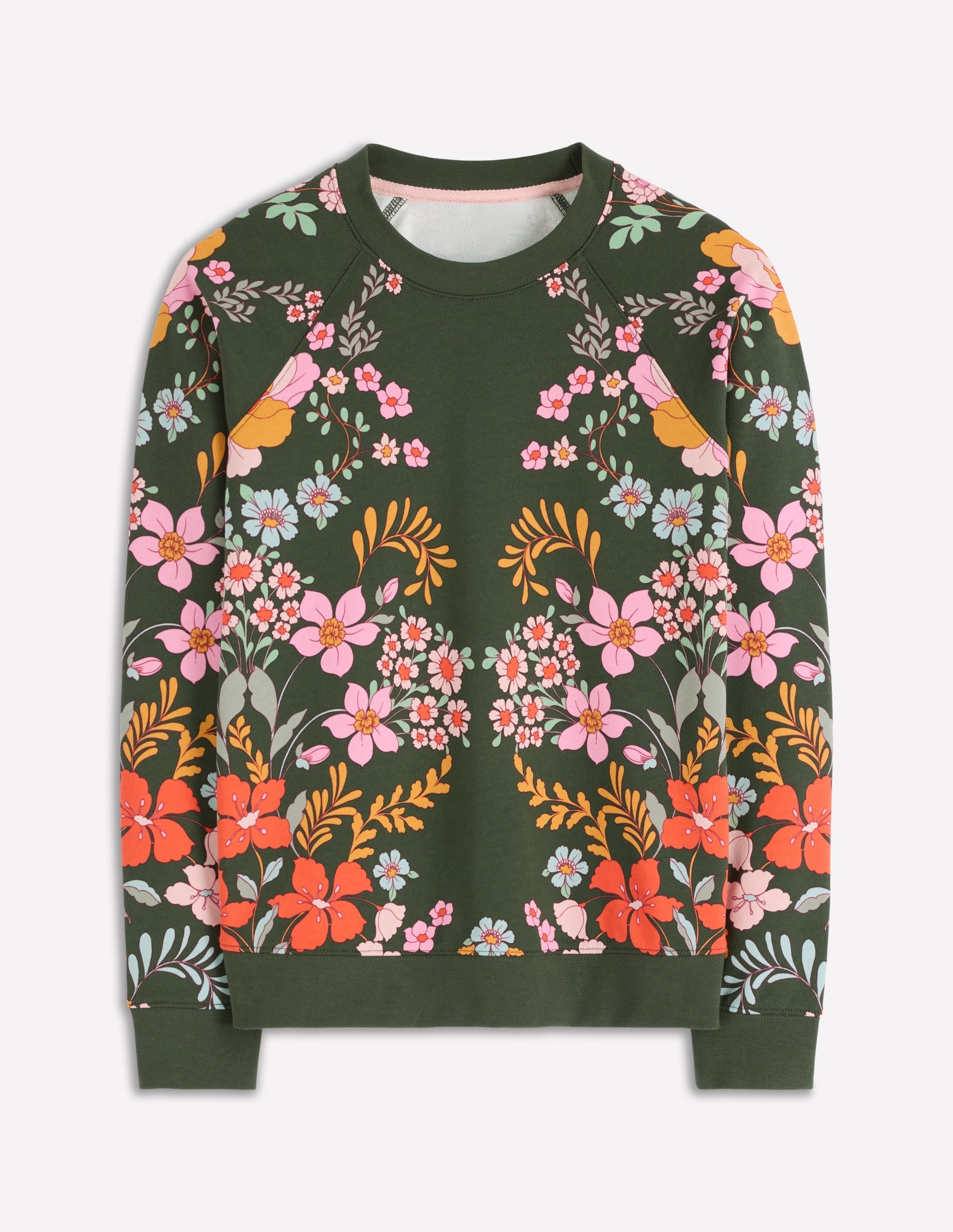 Rosa Printed Sweatshirt-Forest, Flourishing Garden