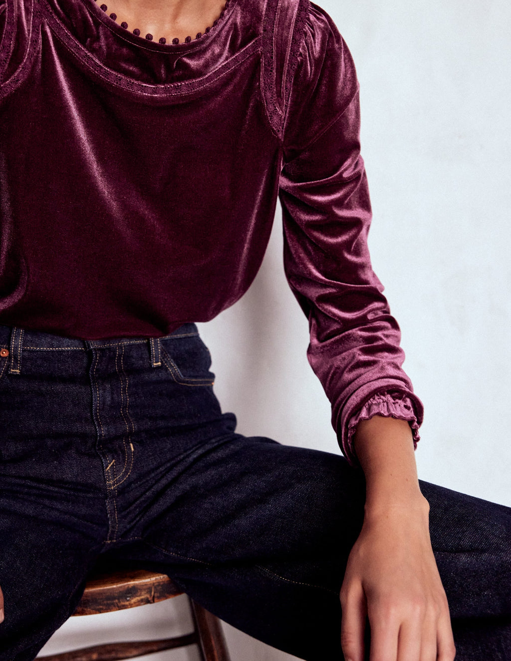 Mila Velvet Top-Deep Wisteria