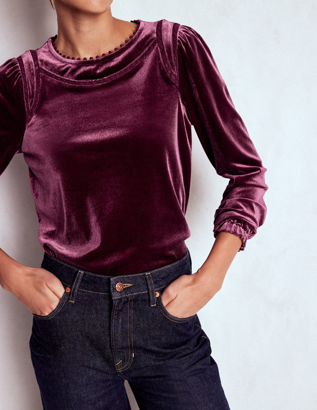 Mila Velvet Top-Deep Wisteria