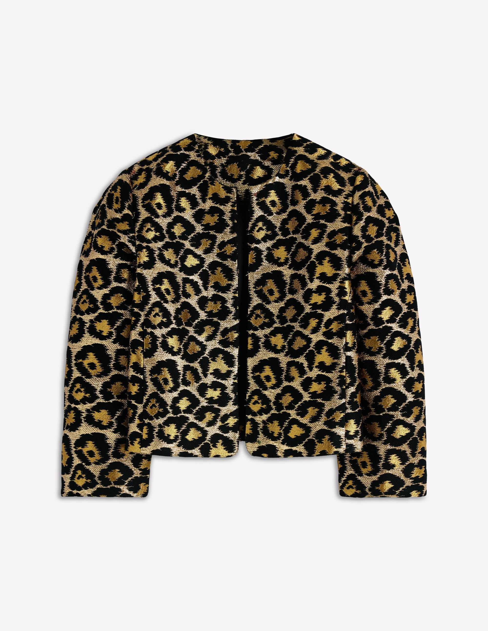Jacquard Leopard Jacket-Leopard, Lurex Jacquard
