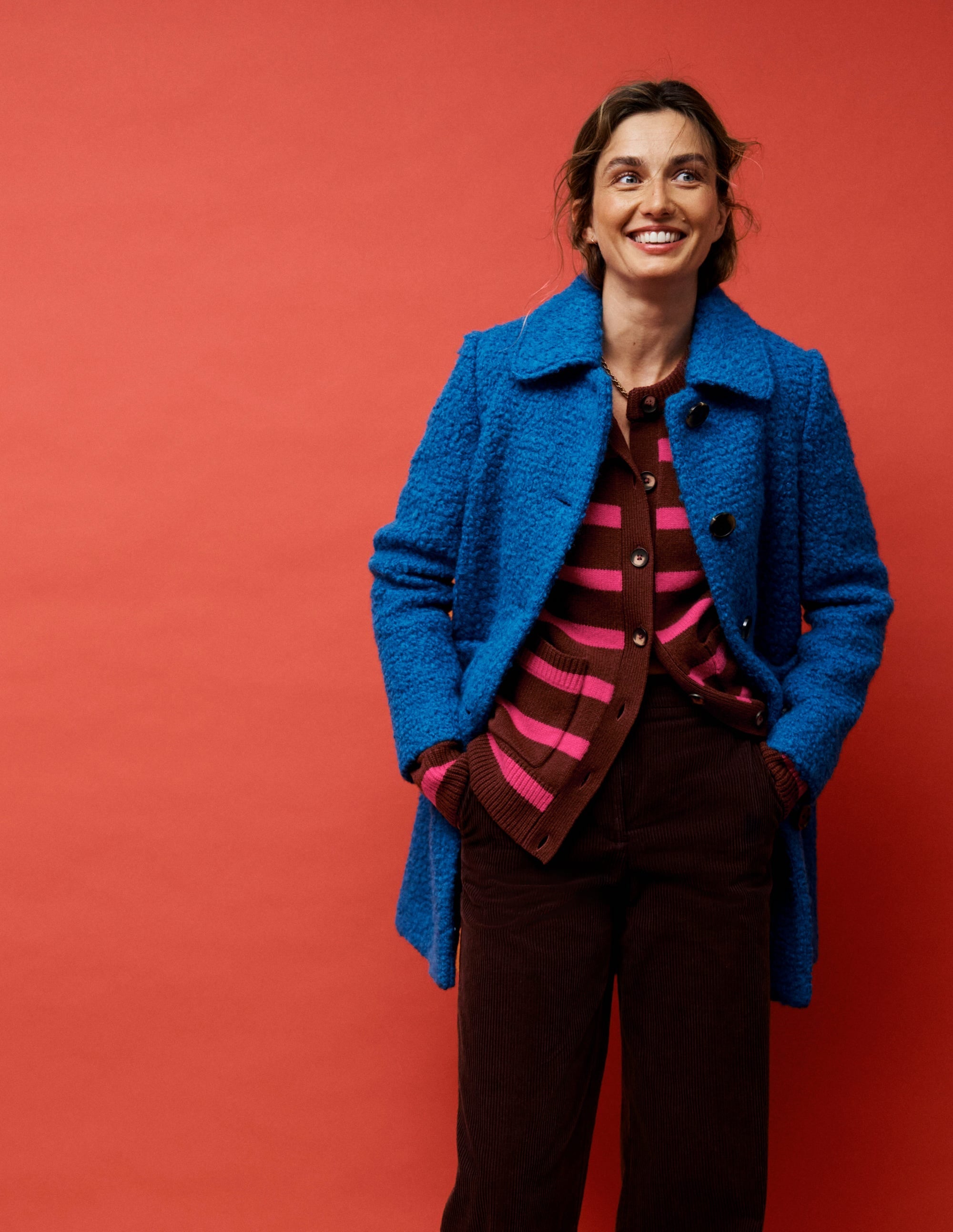 Carlisle Textured Coat-Cobalt Blue