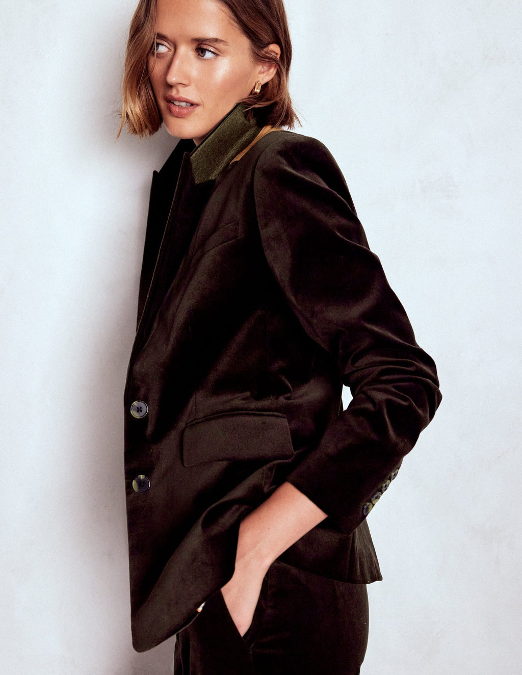 Stamford Velvet Blazer-Espresso