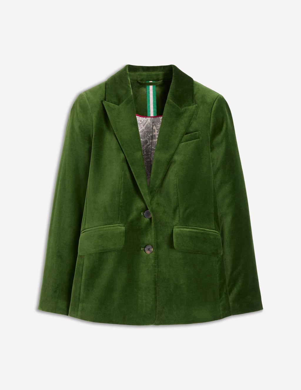 Stamford Velvet Blazer-Green Fir
