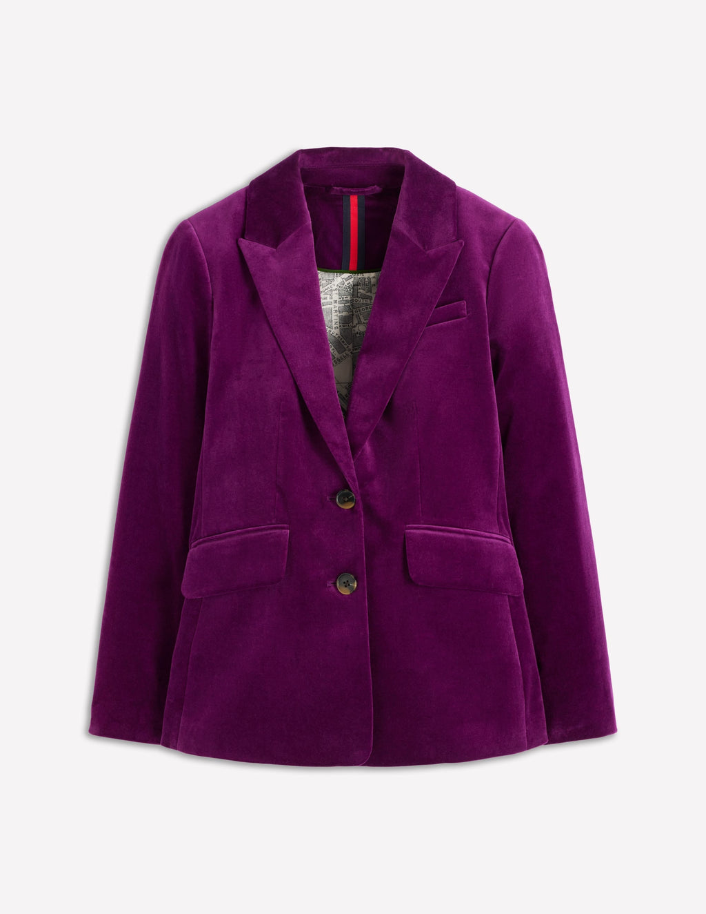 Stamford Velvet Blazer-Plum Jam