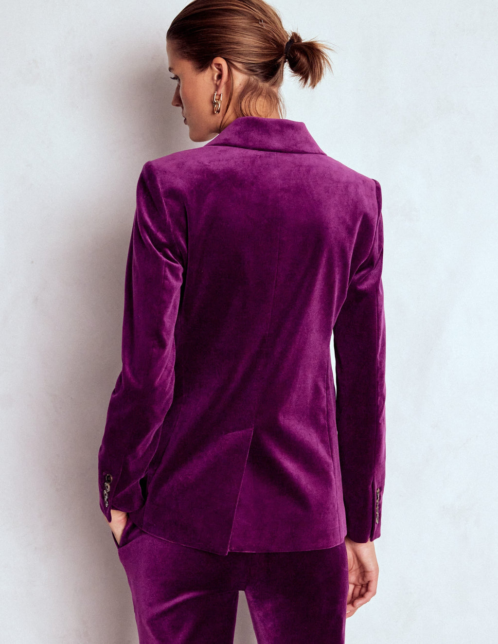 Stamford Velvet Blazer-Plum Jam