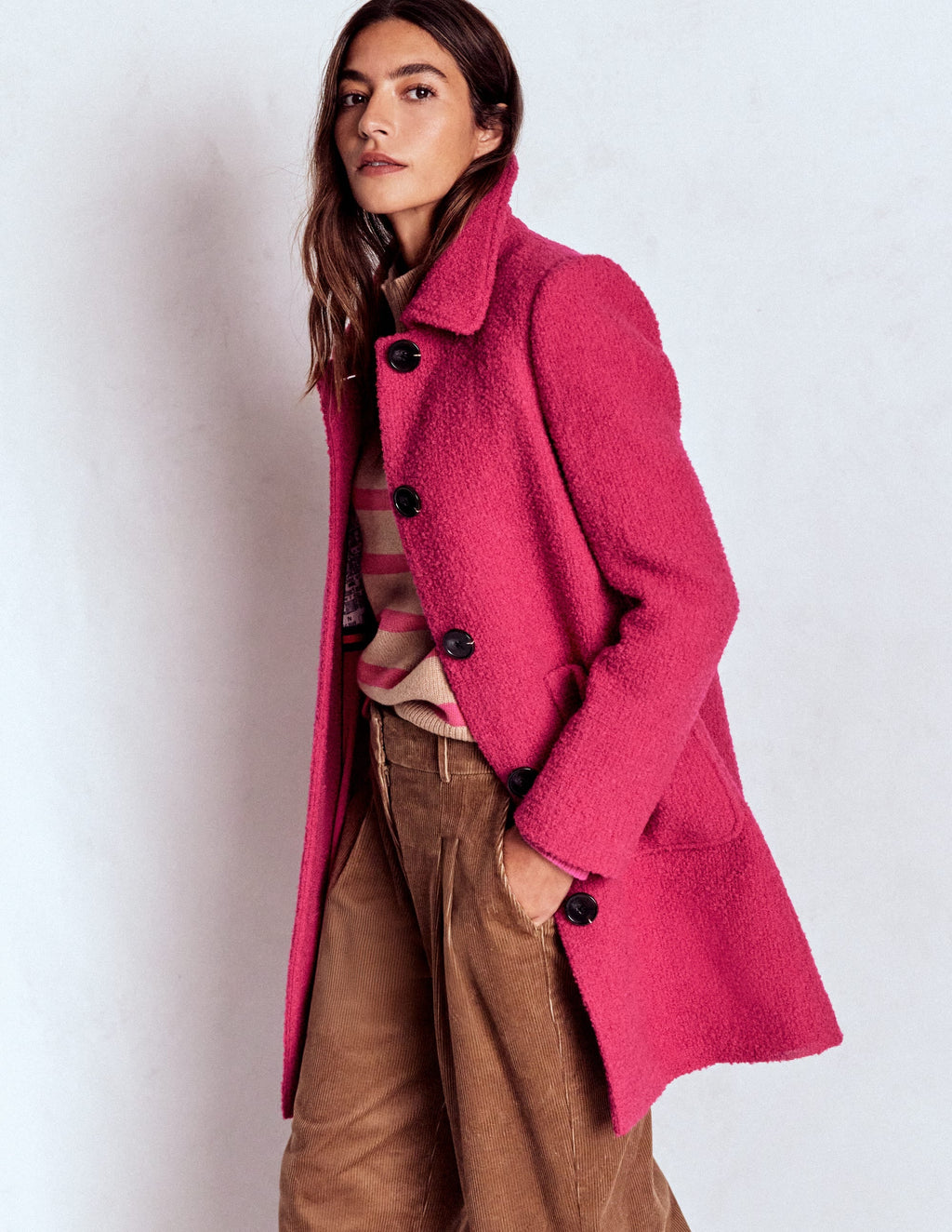 Carlisle Wool Coat-Vibrant Pink