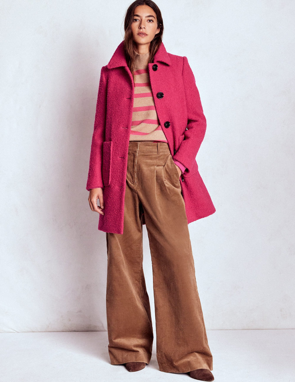 Carlisle Wool Coat-Vibrant Pink