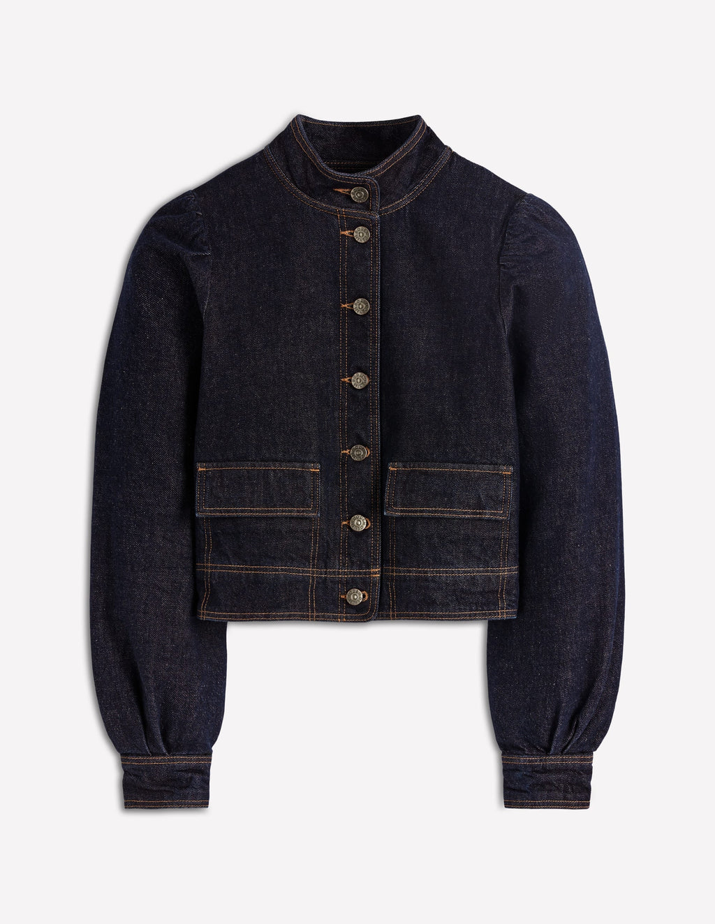 Topstitch Denim Jacket-Indigo