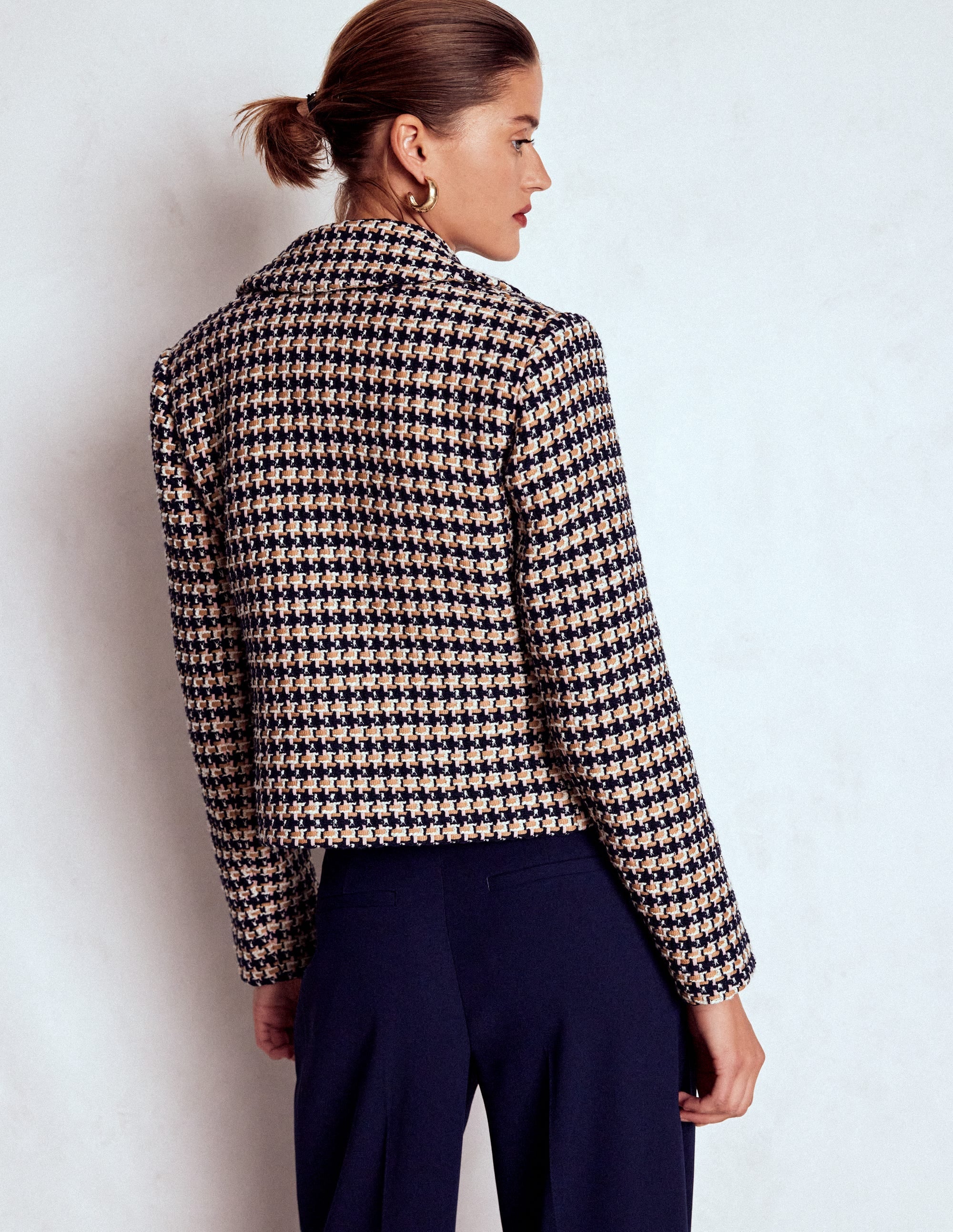 Button Up textured Jacket-CAMEL AND PINK TEXTURE