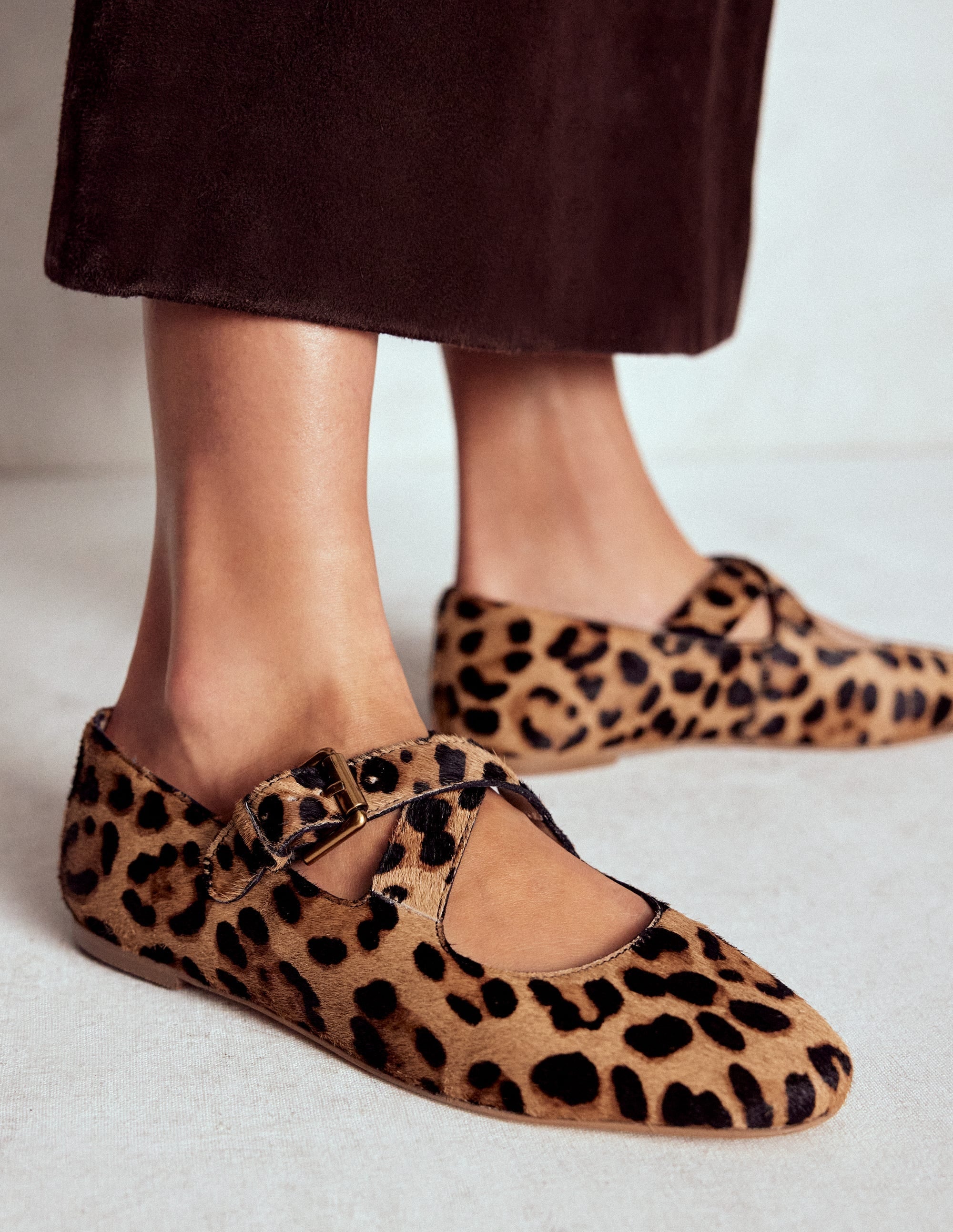 Cross Strap Mary Jane-Classic Leopard