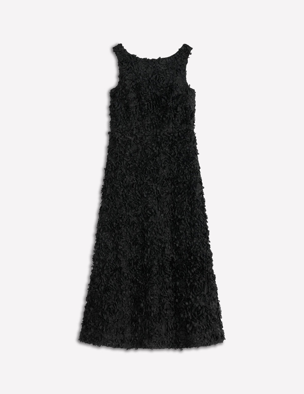 Scoop Back Fit and Flare Dress-Black