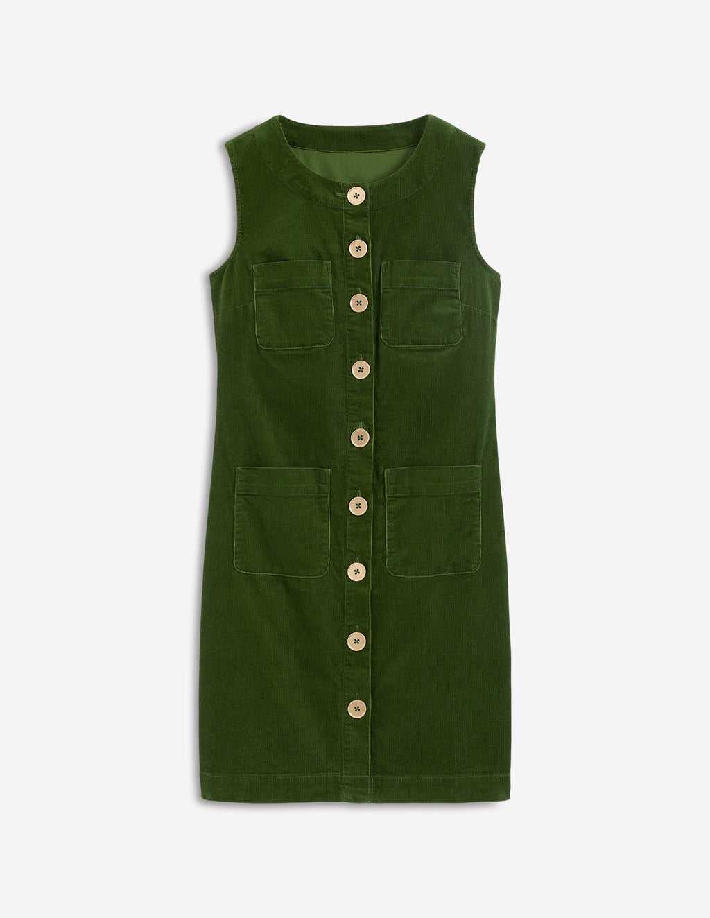 Evelyn Cord Shift Dress-Green Fir