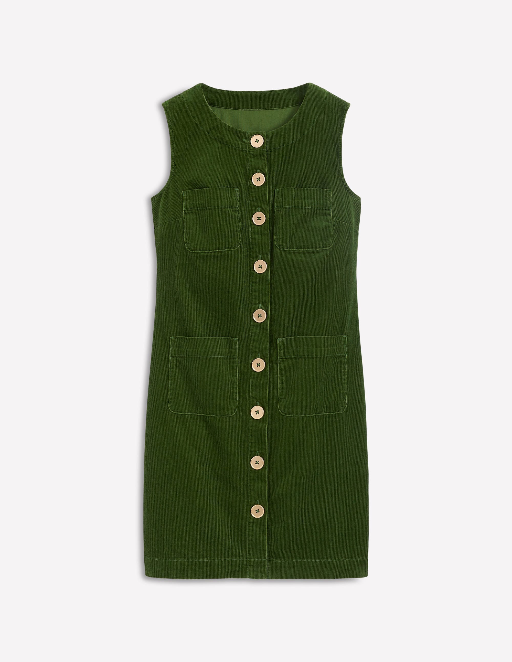Evelyn Cord Shift Dress-Green Fir