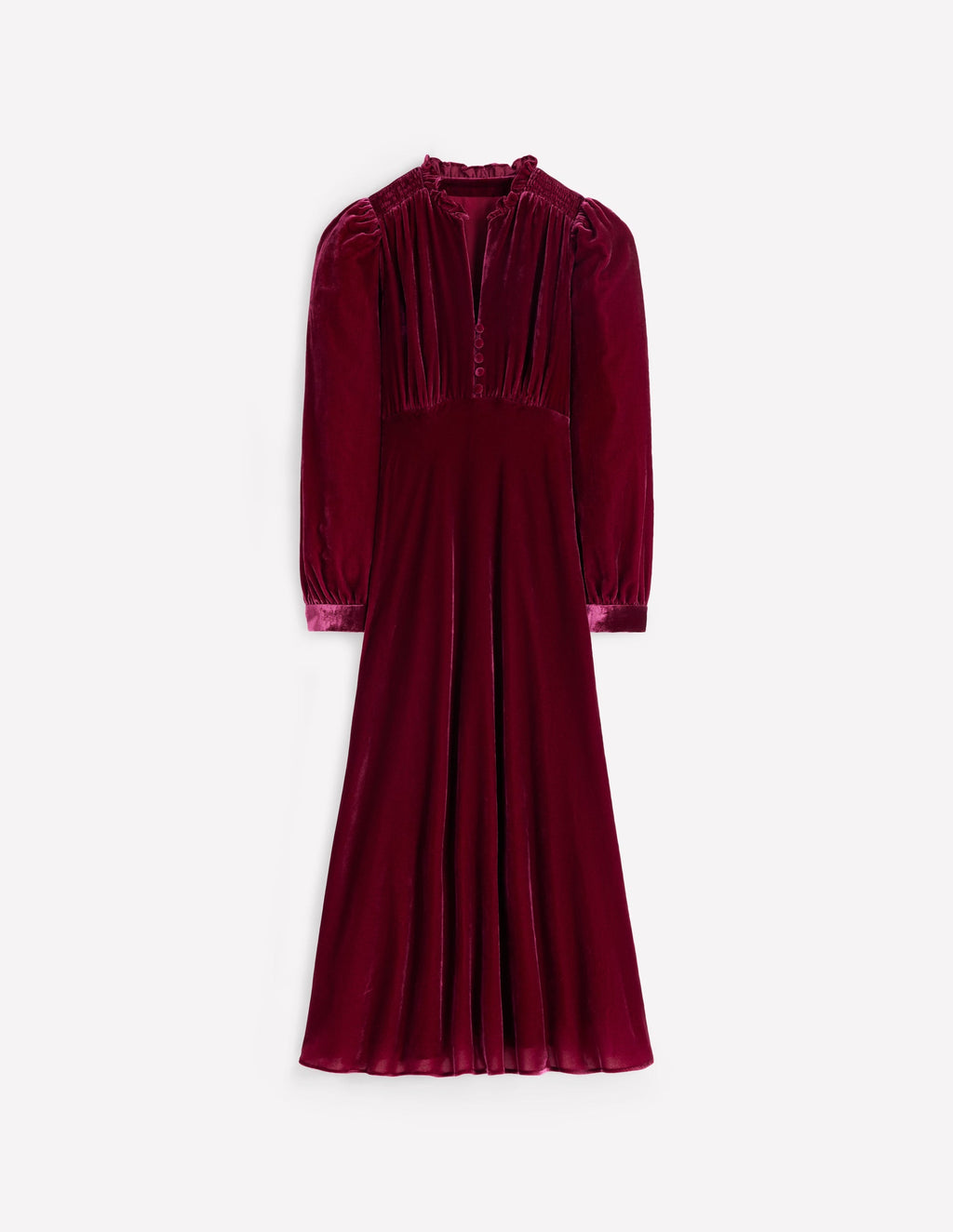Cassie Velvet Tea Dress-Rumba Red