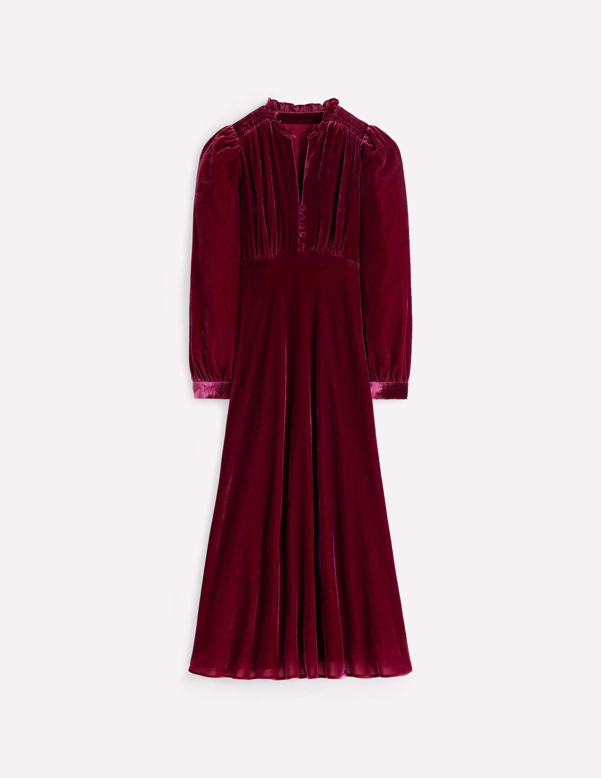 Cassie Velvet Tea Dress-Rumba Red