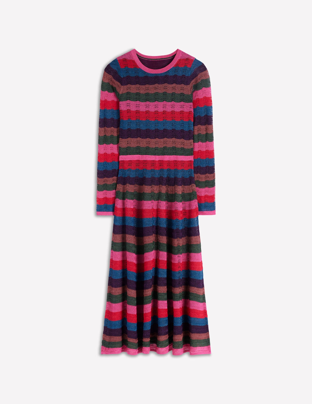 Metallic Wave Dress-Multi Stripe
