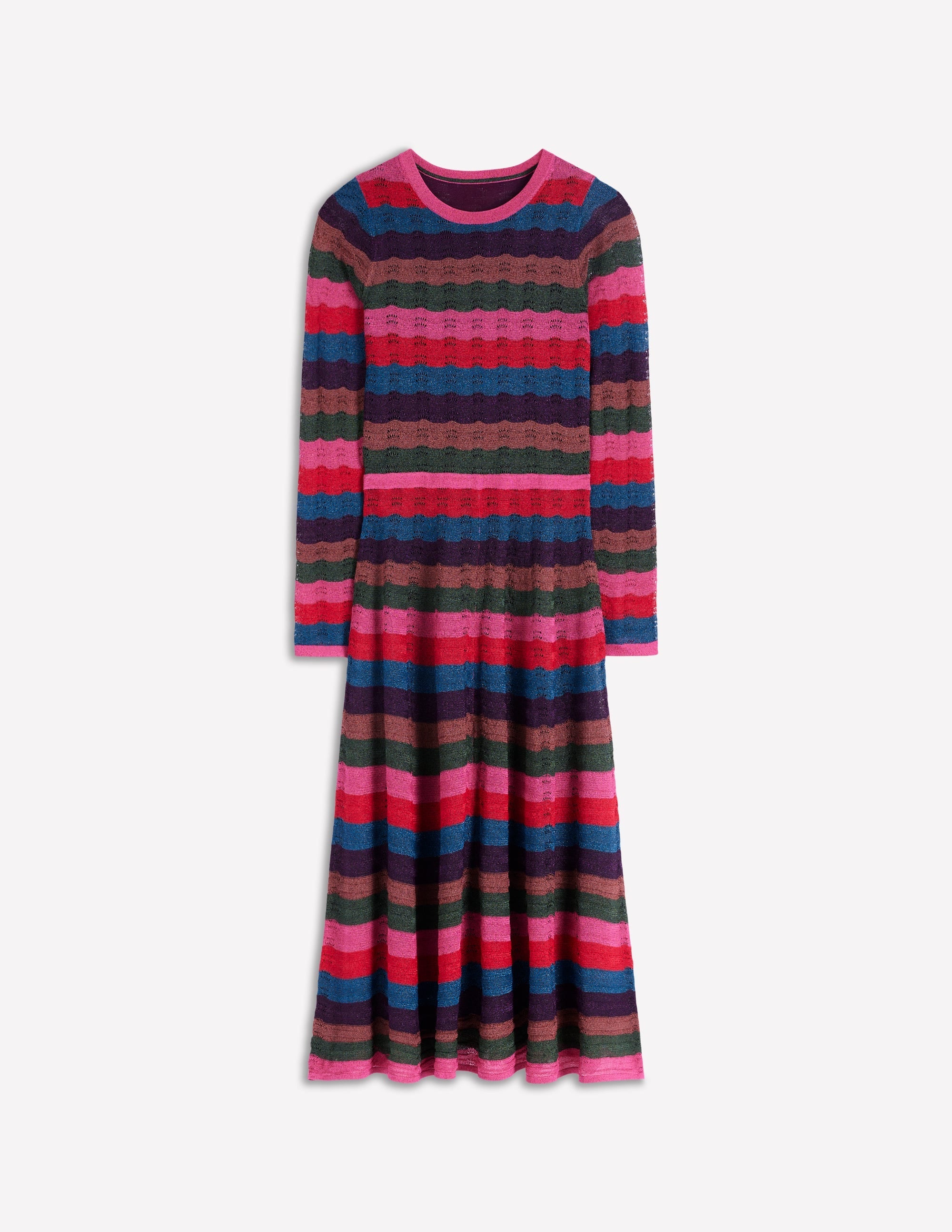 Metallic Wave Dress-Multi Stripe