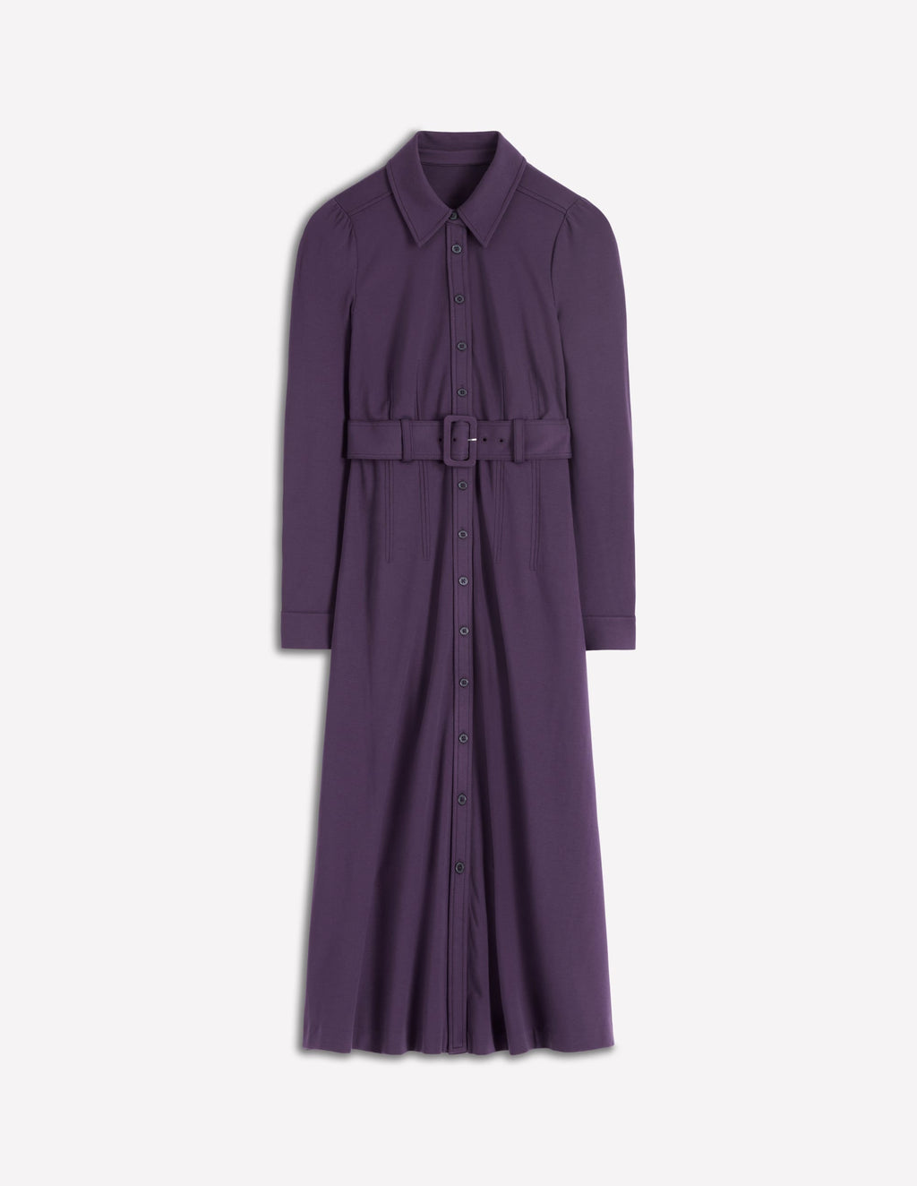 Anita Long Sleeve Shirt Dress-Blackberry