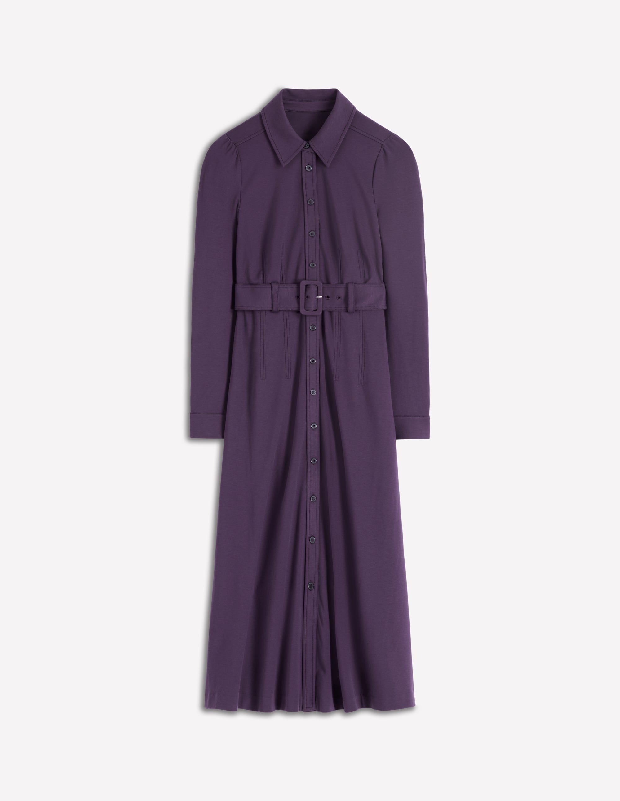 Anita Long Sleeve Shirt Dress-Blackberry