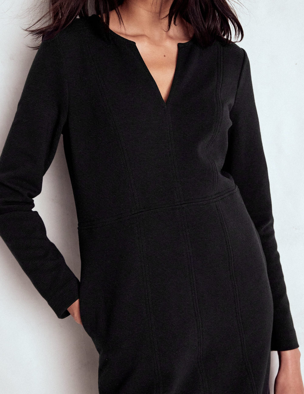 Colette Ottoman Shift Dress-Black