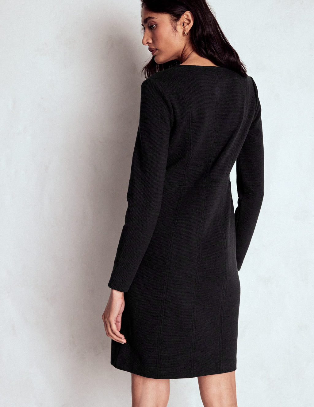 Colette Ottoman Shift Dress-Black