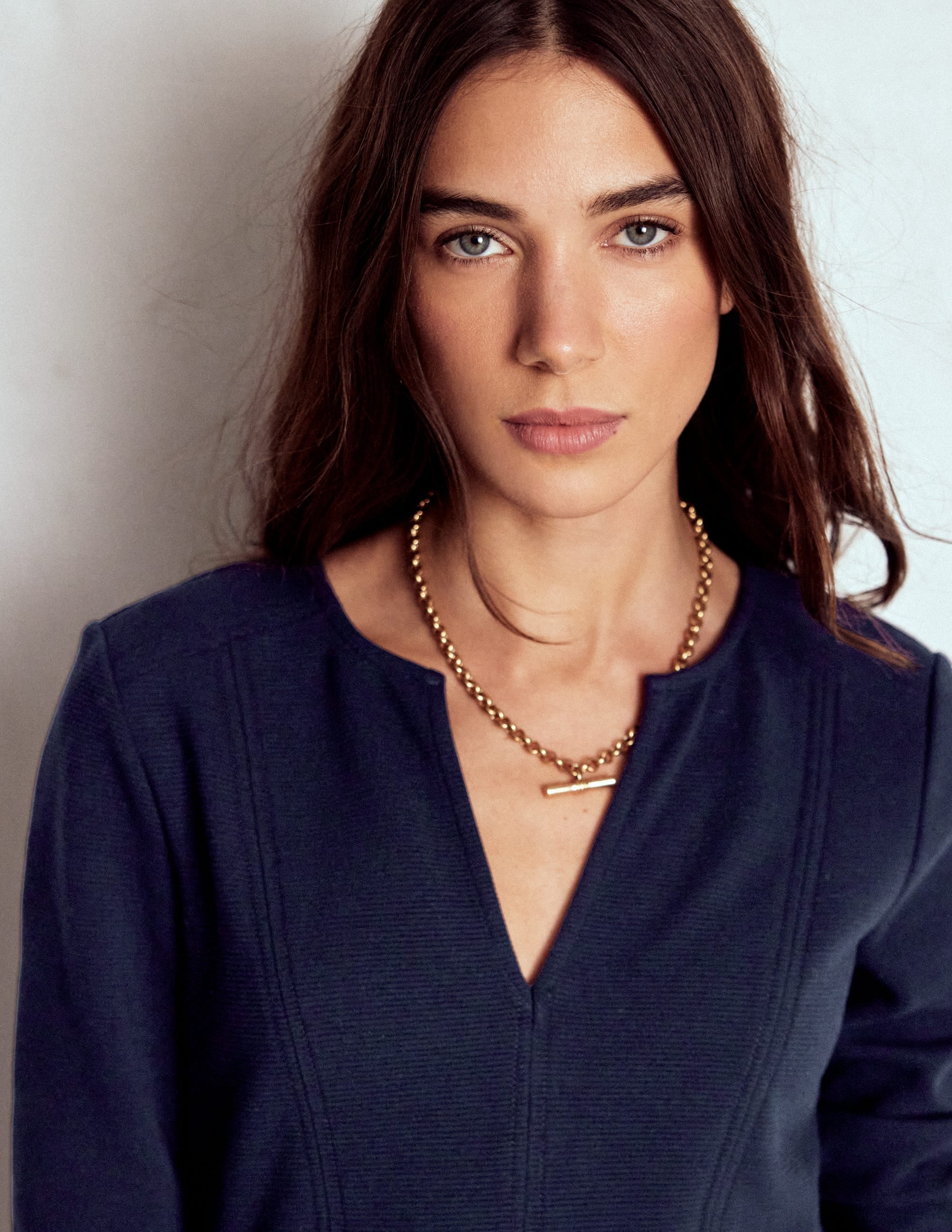 Colette Ottoman Shift Dress-Navy