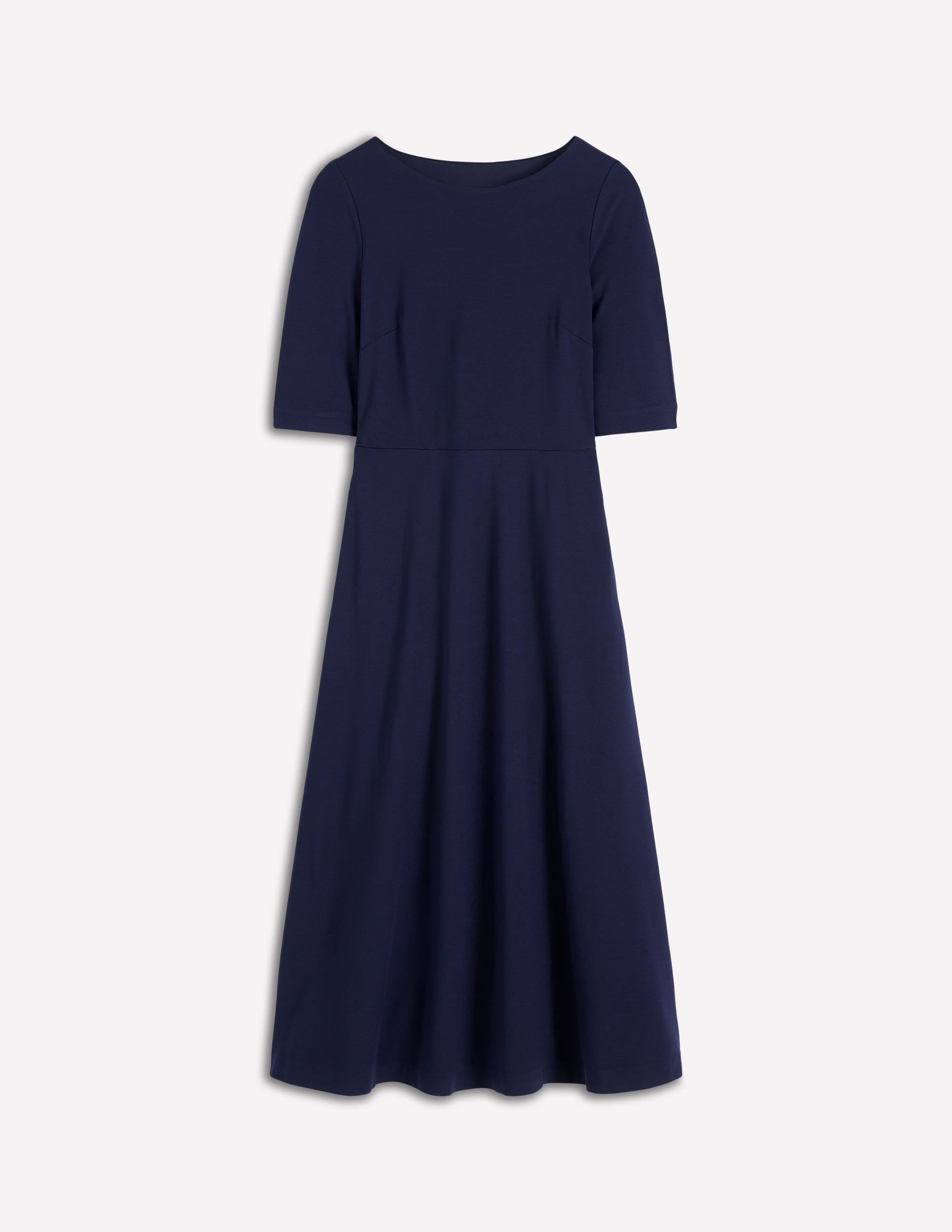 Mathilde Tie Waist Ponte Dress-Navy