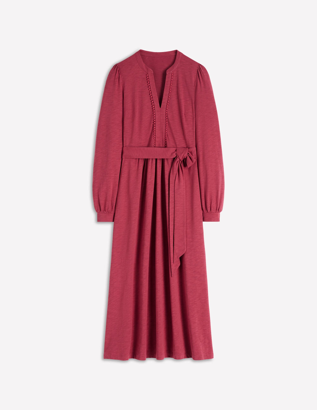 Naomi Long Sleeve Midi-Terracotta Red