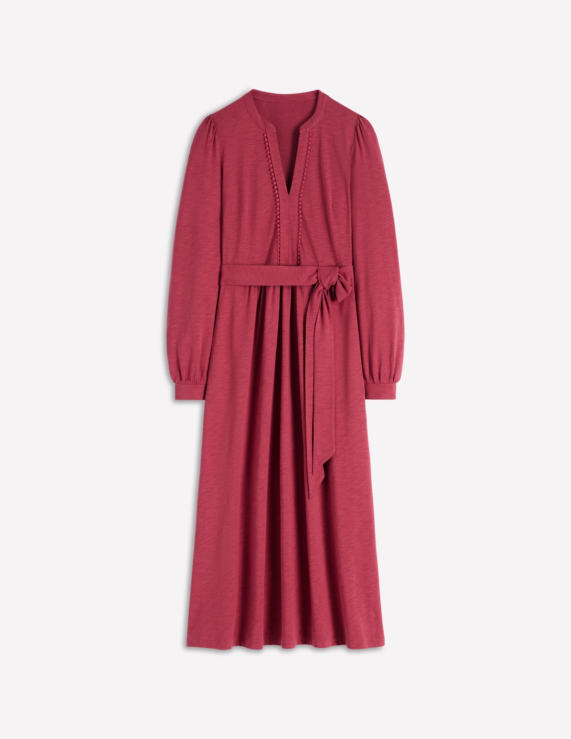 Naomi Long Sleeve Midi-Terracotta Red