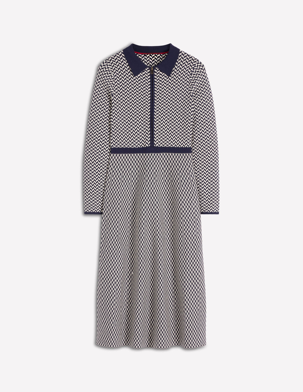 Fiona Chevron Knitted Dress-Chevron