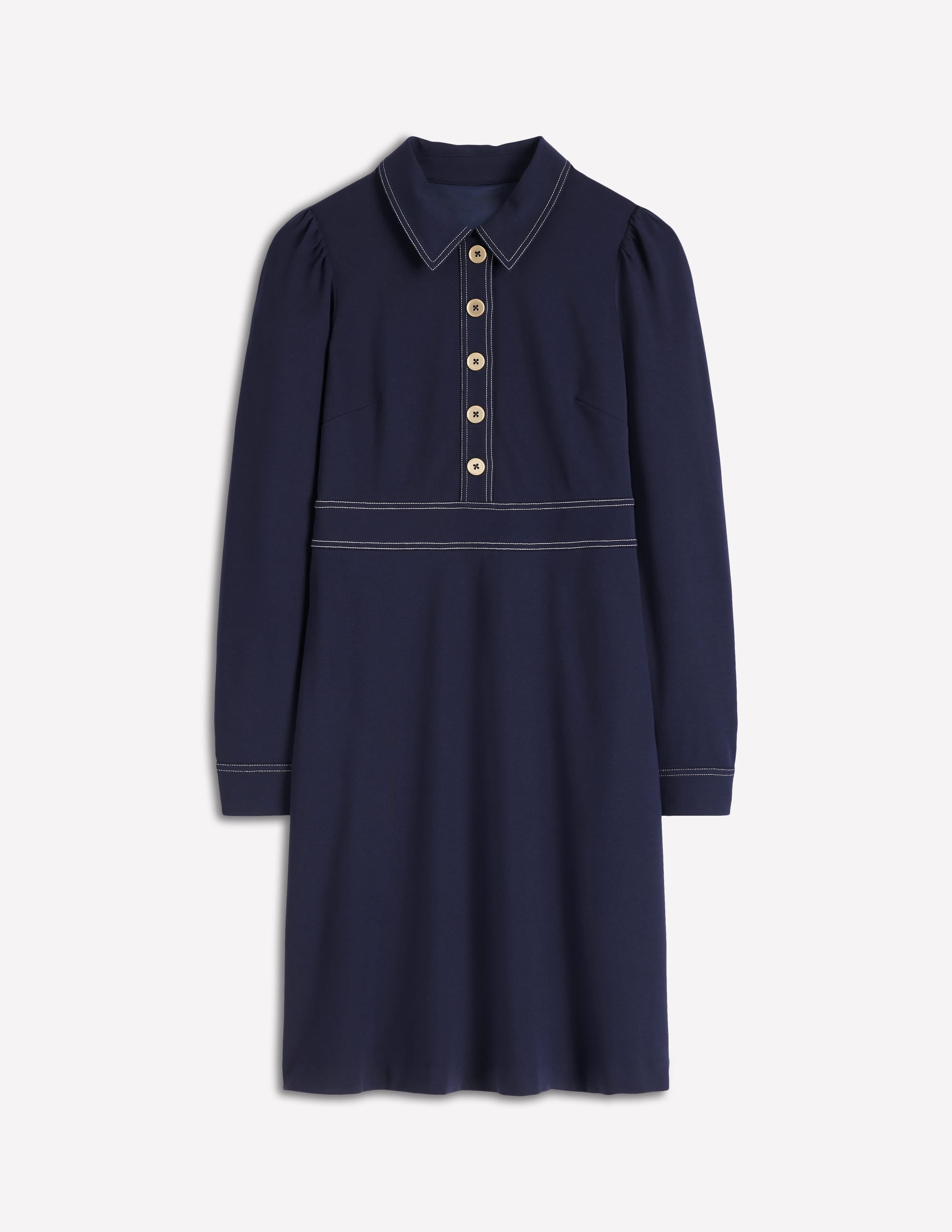 Nicolette Long Sleeve Dress-Navy