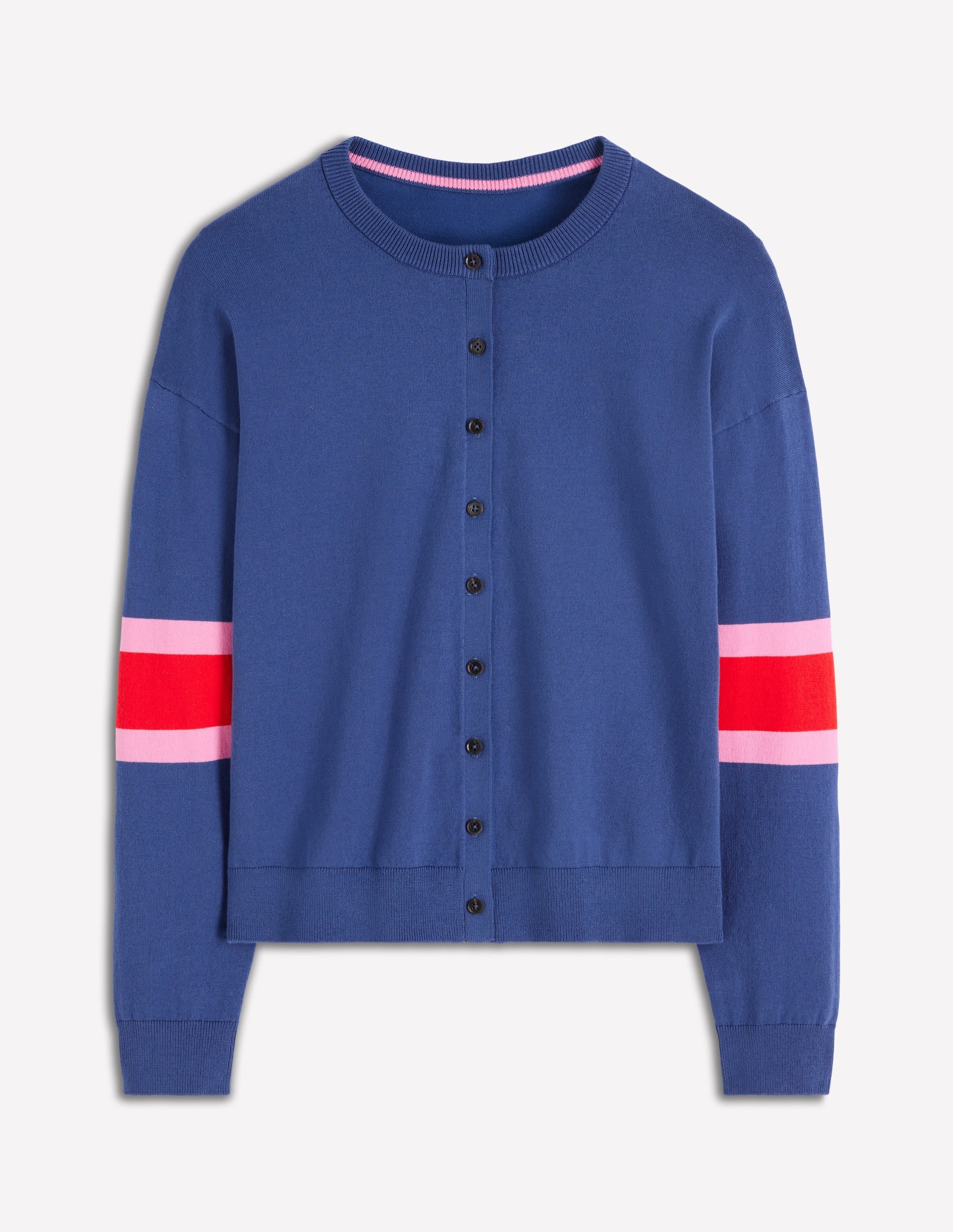 Lara Relaxed Cotton Cardigan-Denim Blue