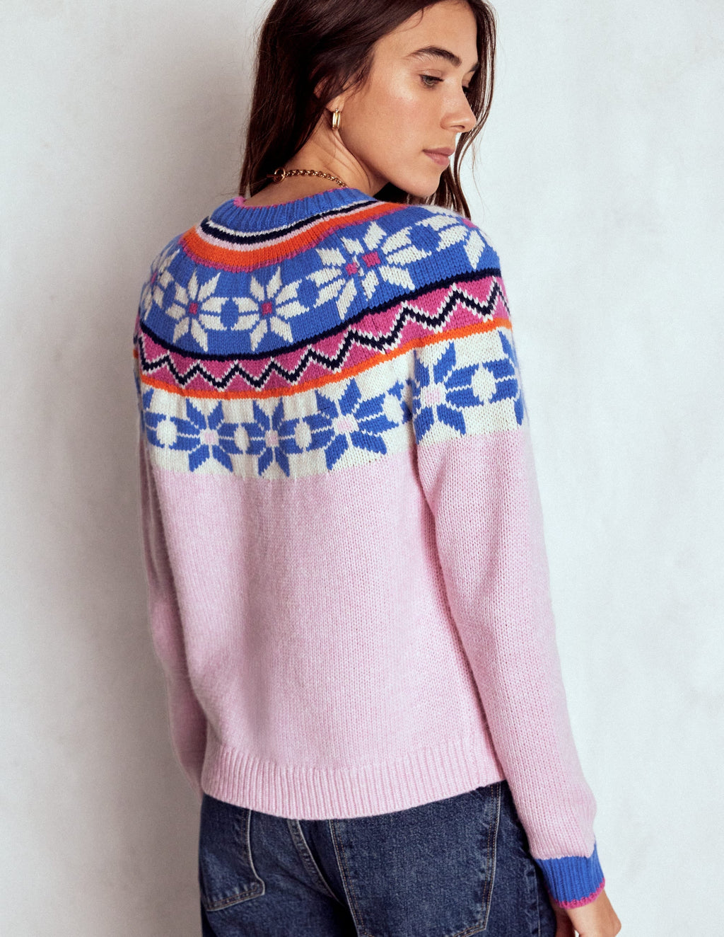 Eleanor Fair Isle Sweater-Meadowsweet Pink