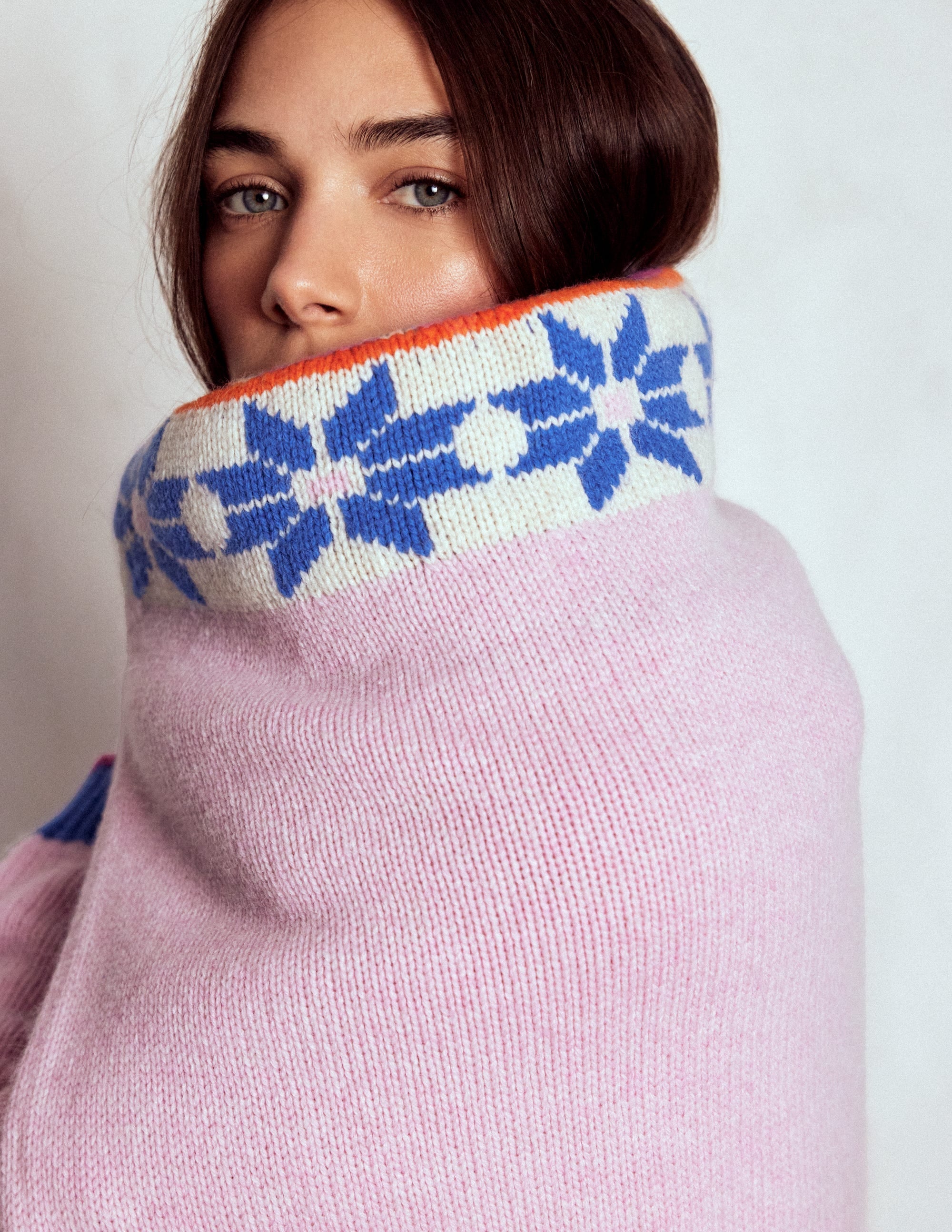 Eleanor Fair Isle Sweater-Meadowsweet Pink