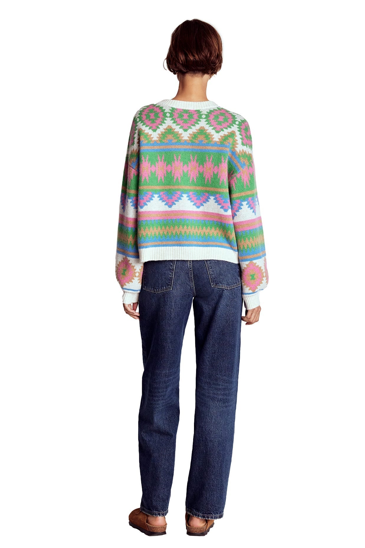 Abi Jacquard Cardigan-Multi Aztec