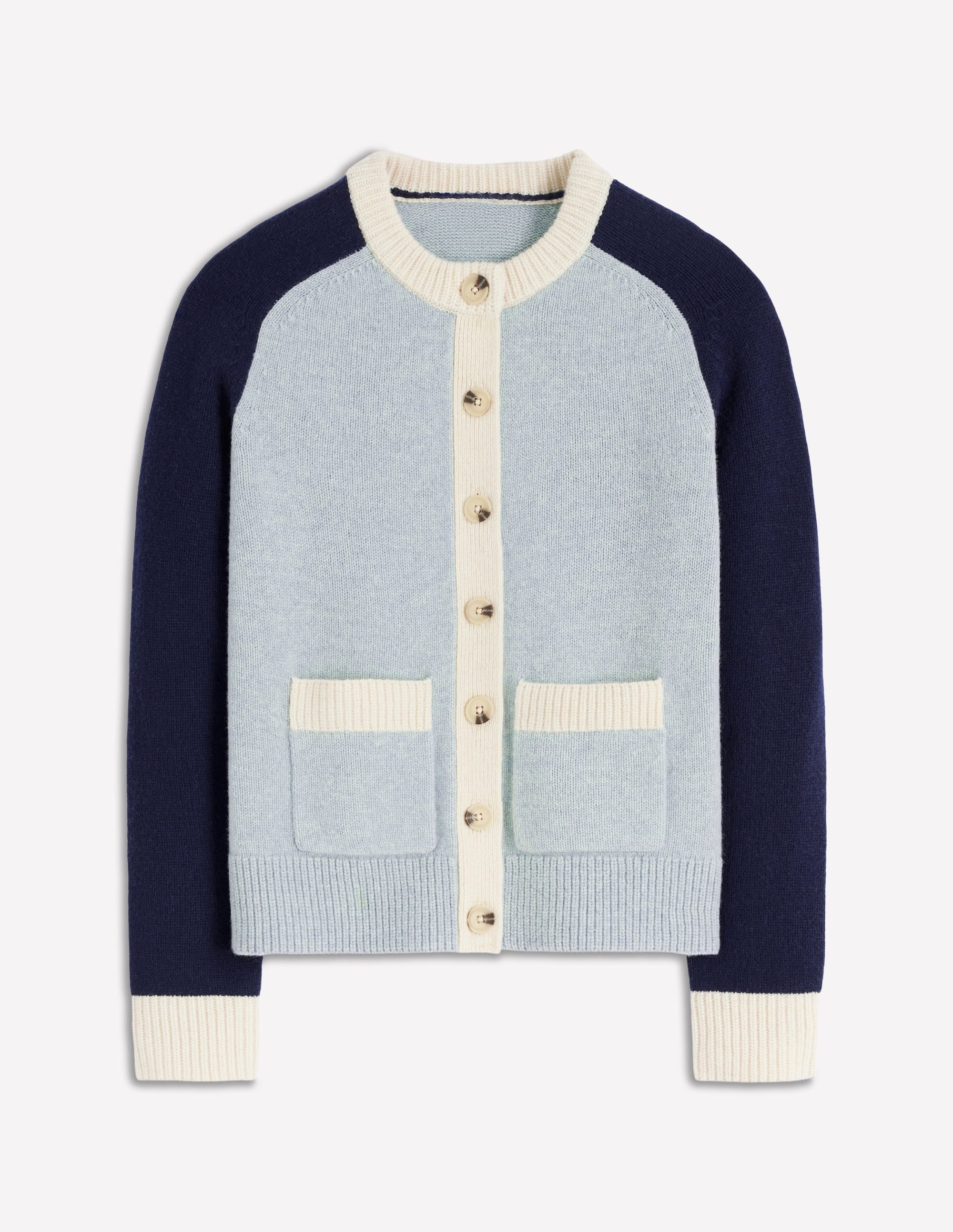 Marion Merino Cardigan-Snowbird Blue, Navy