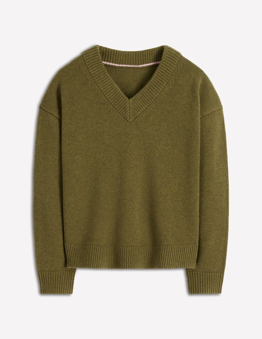 Marion Merino V-neck Sweater-Promenade Green Melange