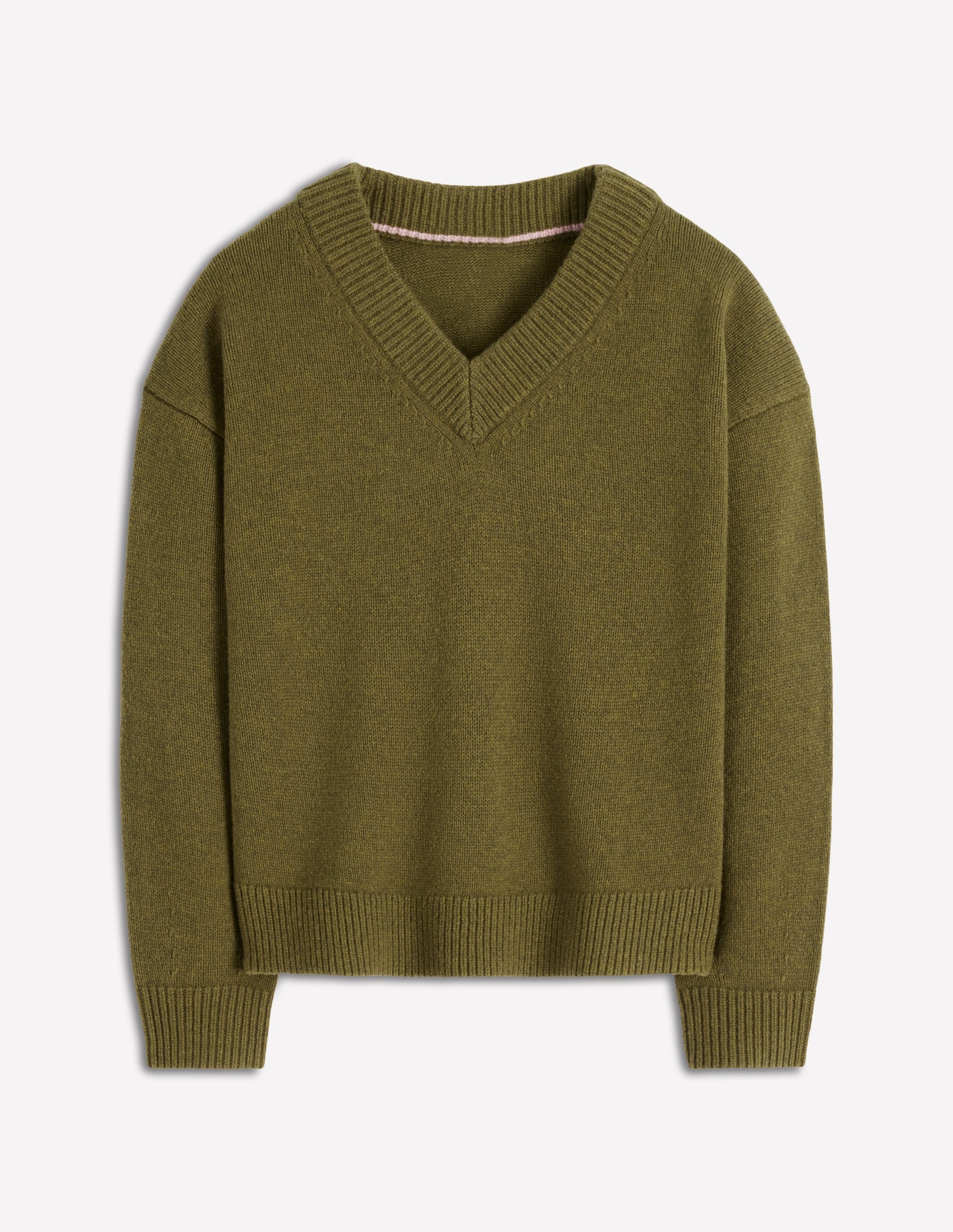 Marion Merino V-neck Sweater-Promenade Green Melange