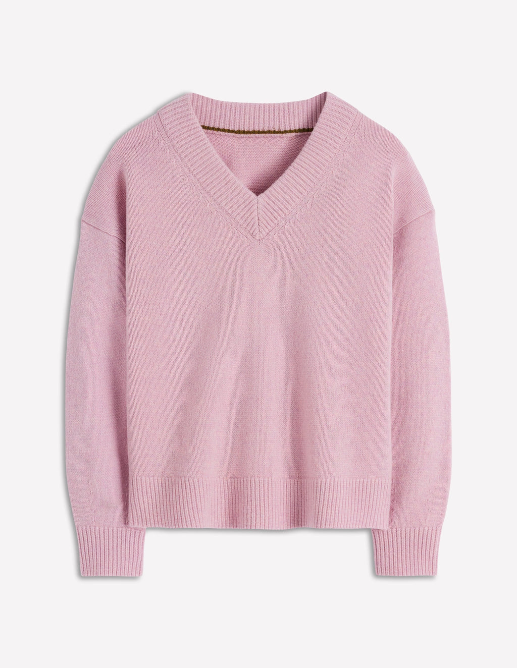Marion Merino V-neck Sweater-Blush Pink