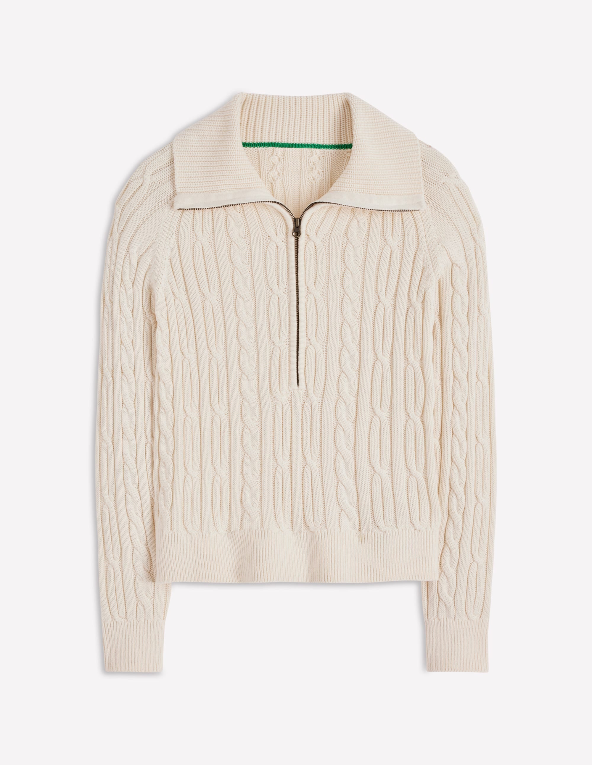 Lucy Half-zip Sweater-Warm Ivory Cable