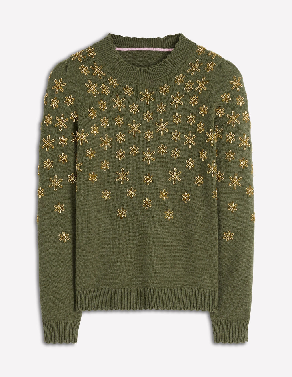 Elizabeth Embellished Sweater-Kale Leaf