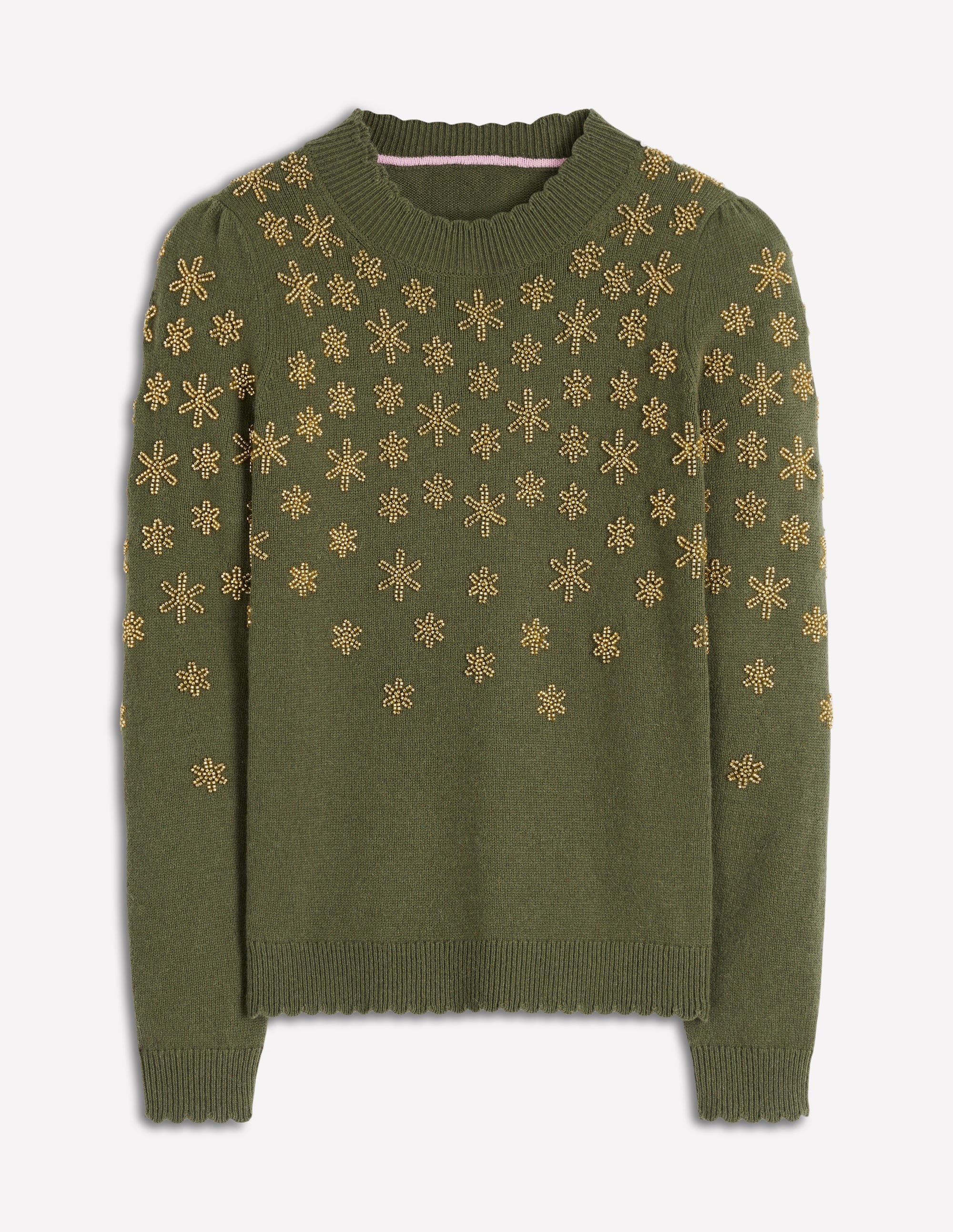 Elizabeth Embellished Sweater-Kale Leaf