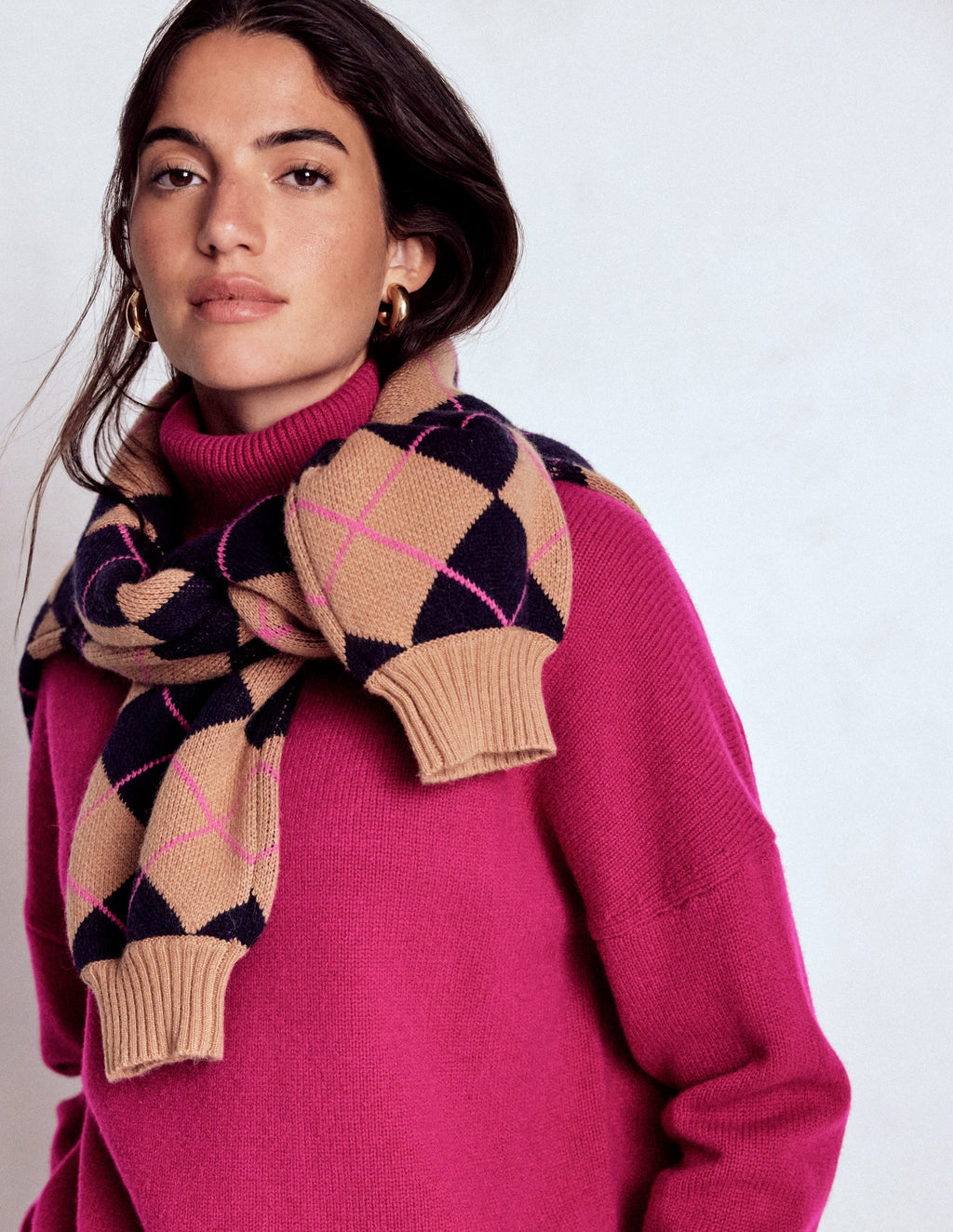 Polly Merino Roll Neck Sweater-Sorbet Pink