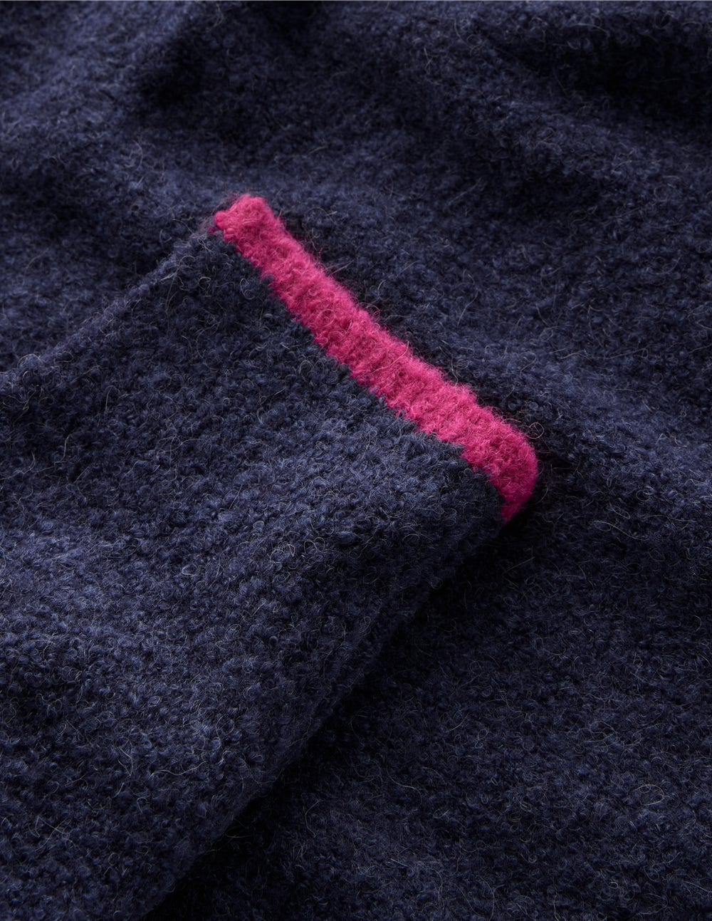 Bouclé Raglan Hoody-Navy