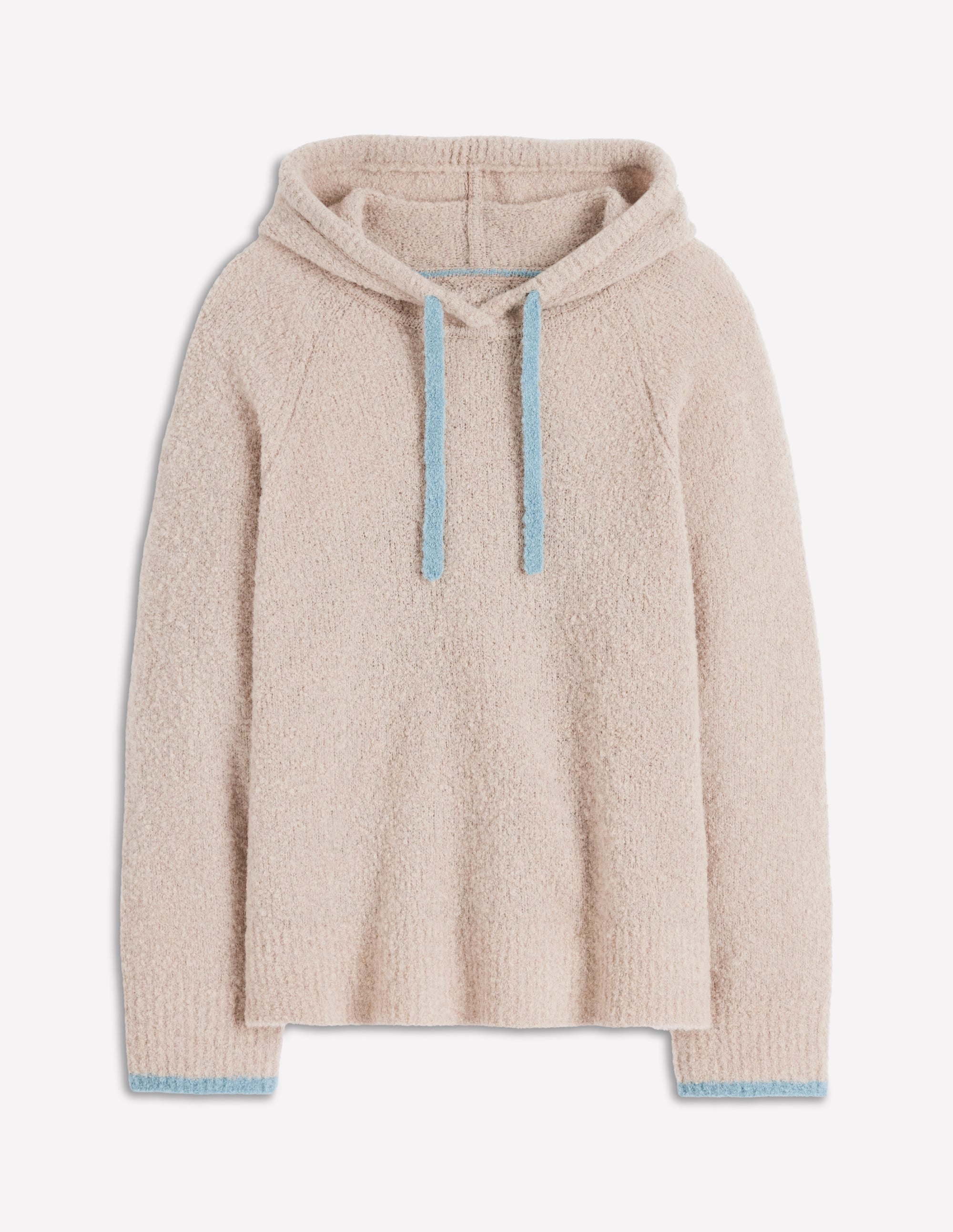 Bouclé Raglan Hoody-Chinchilla Melange