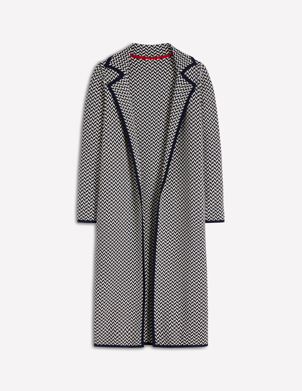 Jacquard Coatigan-Navy/ Ivory Dogtooth